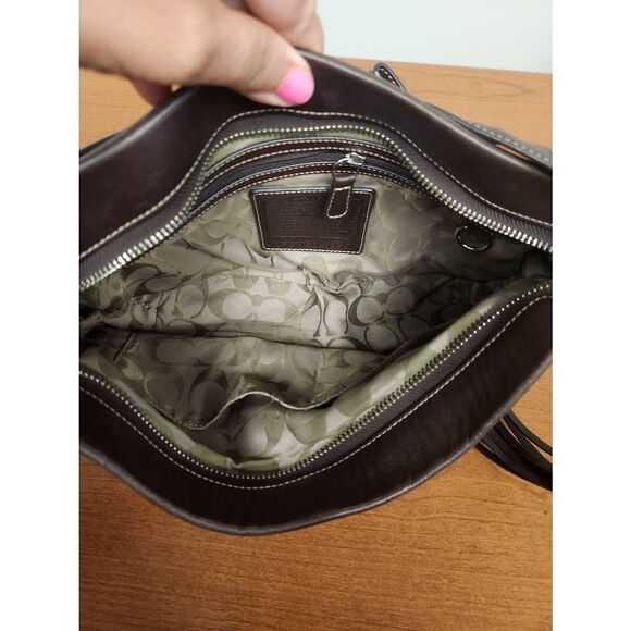 Vintage COACH Legacy East West Duffle Mahogany leather shoulder bag purse 1417 - Picture 10 of 14